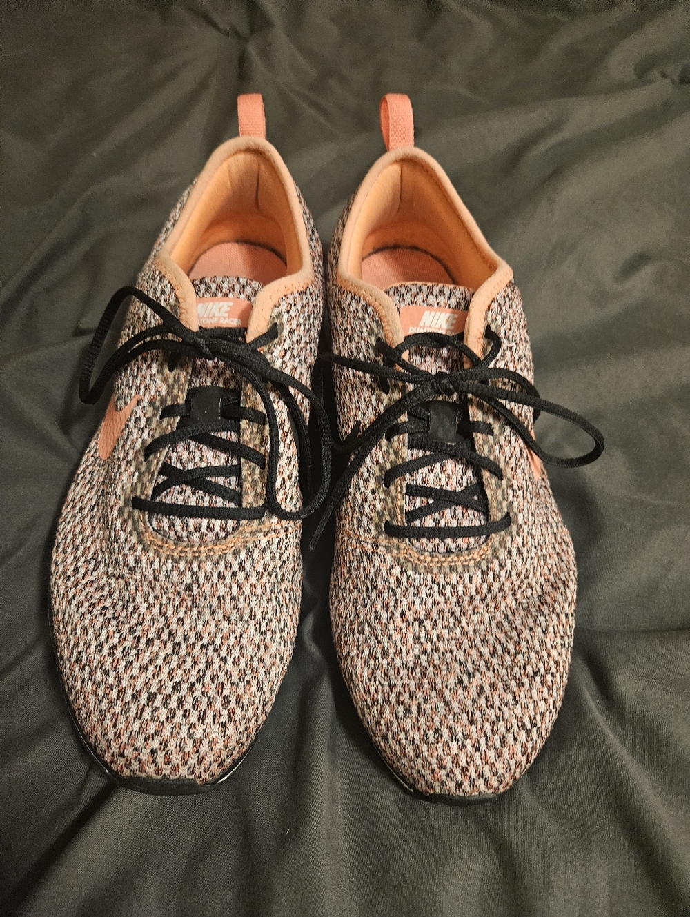 Kids Nike Pink-Orange Multicolor Knit Sneakers with Black Laces